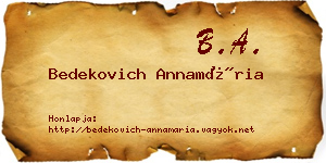 Bedekovich Annamária névjegykártya